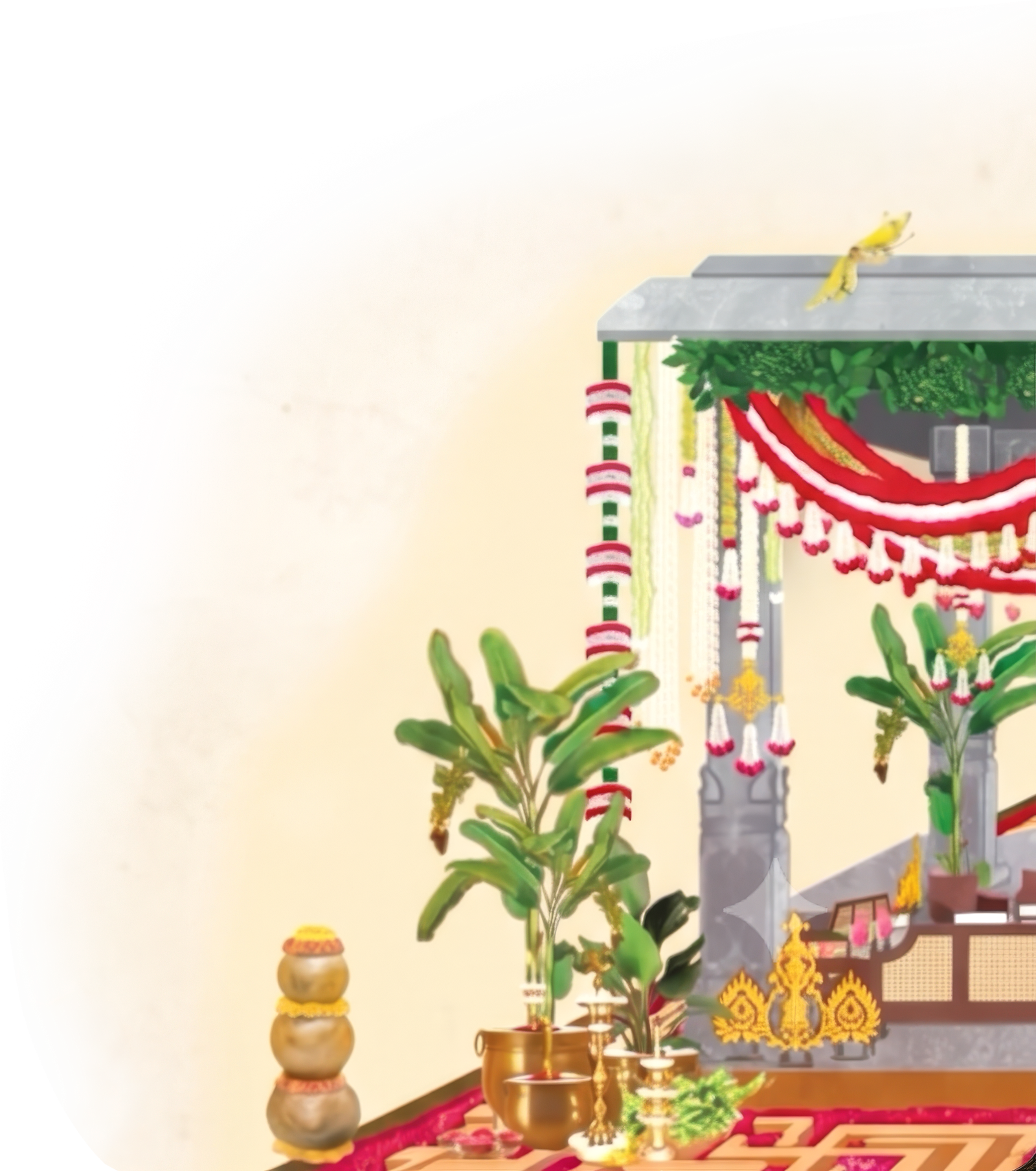 Decorated wedding mandap